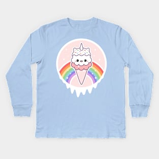 Unicone Unicorn Ice Cream Cone Kids Long Sleeve T-Shirt